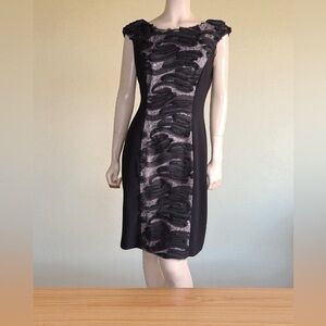 Patra Black and Gray Midi Dress